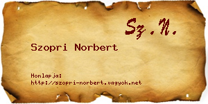 Szopri Norbert névjegykártya