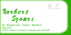 norbert szopri business card